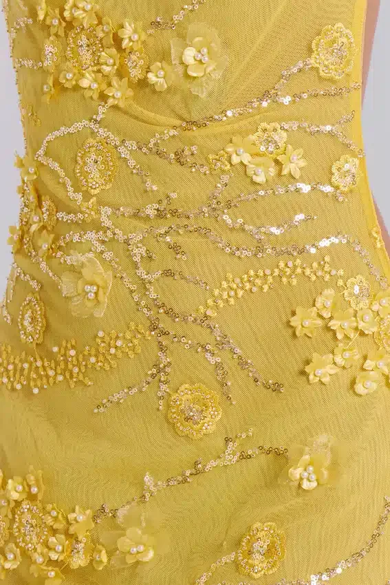Ellora verziertes Minikleid in Solar