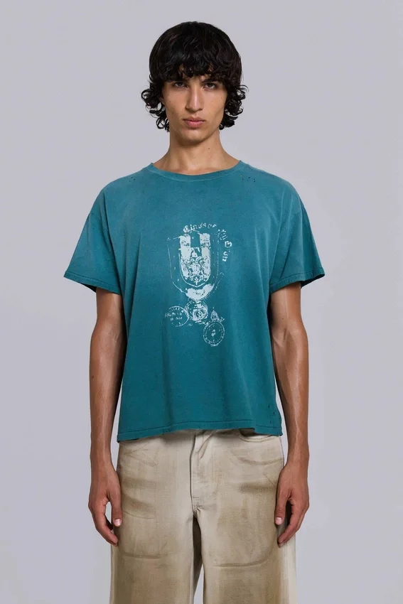 Emblem-T-Shirt in verkürzter Passform
