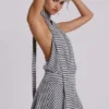 Enya rückenfreies Minikleid in Stahl
