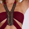 Etta Halter-Oberteil mit Perlenverzierung