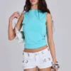 Oriel Cargo-Minishorts mit Ösen in Weiß