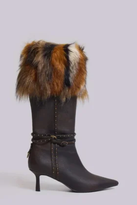 Fauna Stiefel mit Absatz und Kunstfell