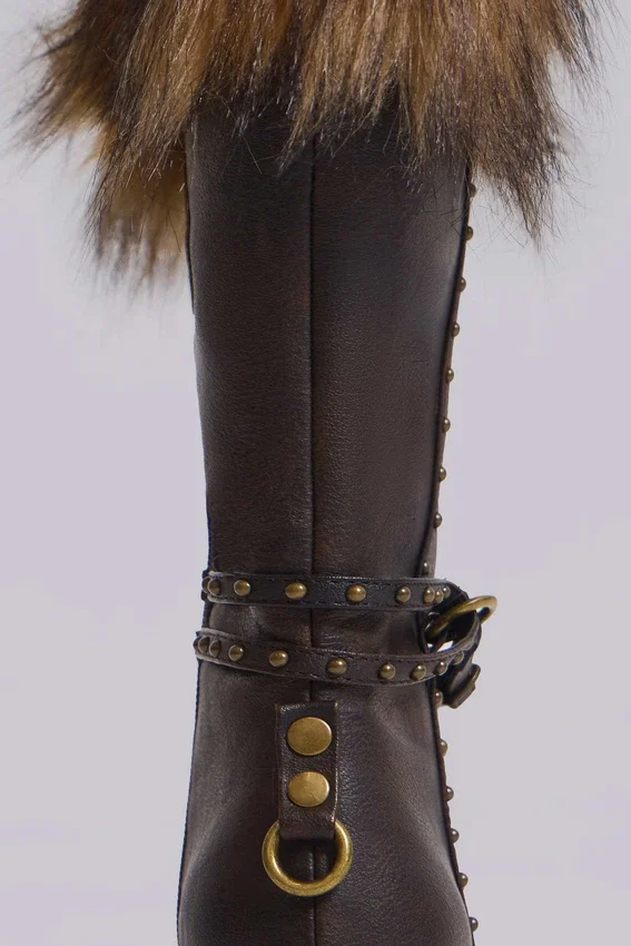 Fauna Stiefel mit Absatz und Kunstfell