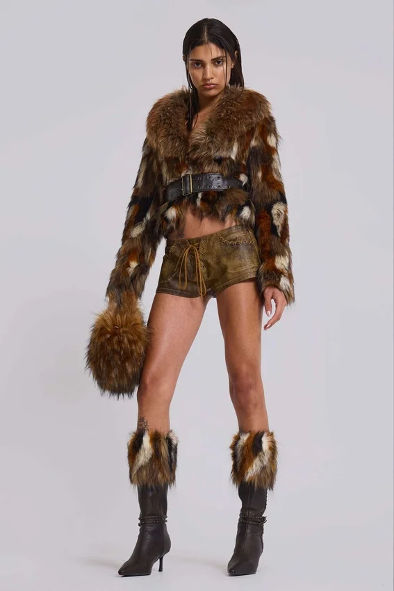 Fauna Stiefel mit Absatz und Kunstfell