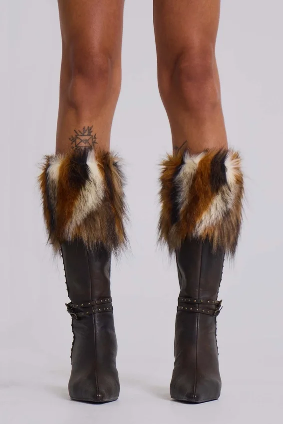Fauna Stiefel mit Absatz und Kunstfell