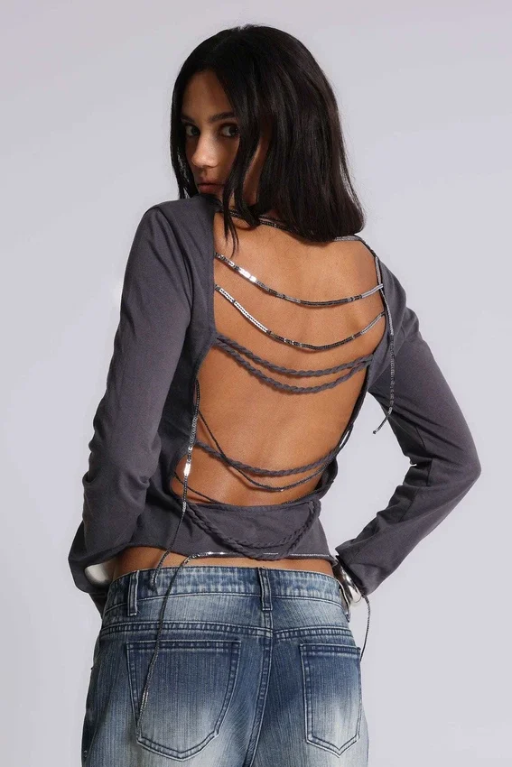 Fira T-Shirt mit V-Ausschnitt und Pailletten