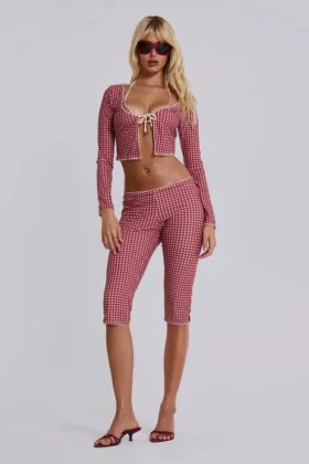 Freda Capri-Badehose im Gingham-Muster