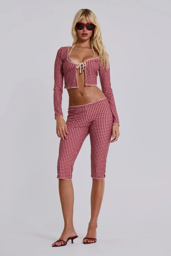 Freda Capri-Badehose im Gingham-Muster