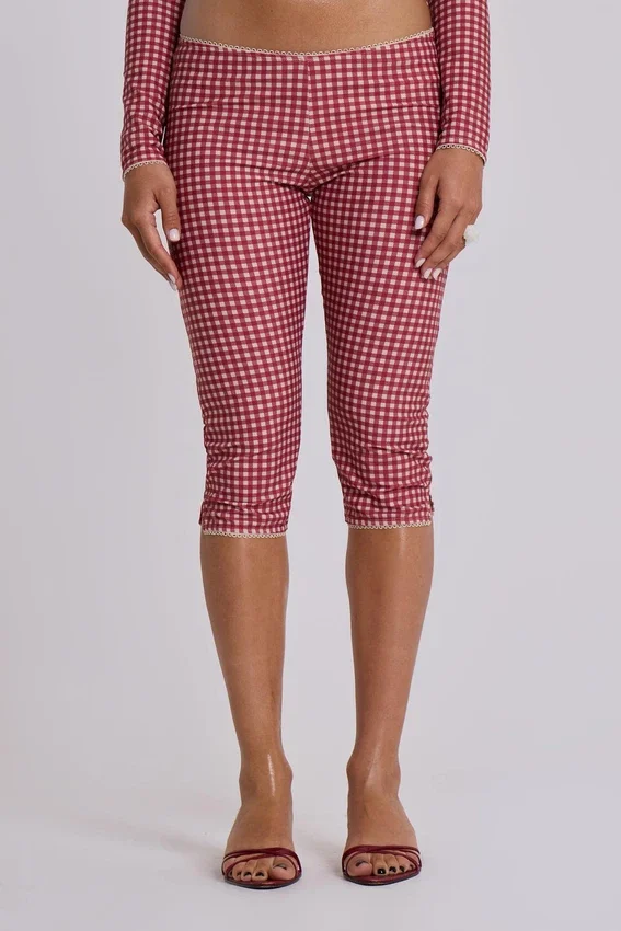Freda Capri-Badehose im Gingham-Muster