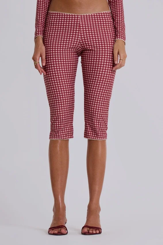 Freda Capri-Badehose im Gingham-Muster