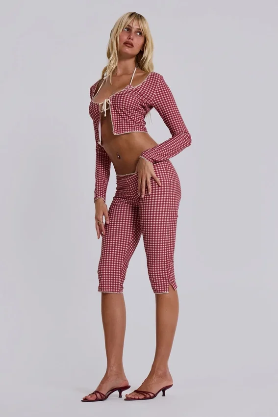 Freda Gingham Swim Oberteil