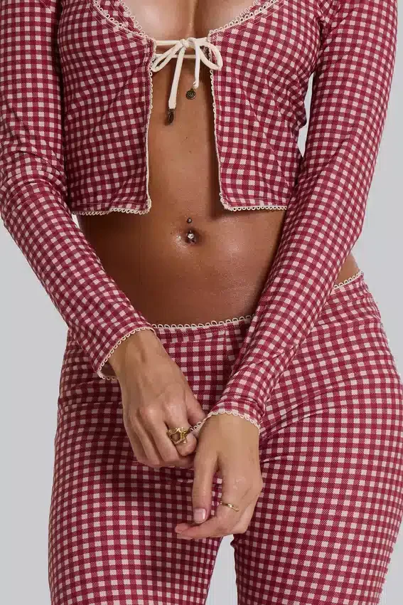 Freda Gingham Swim Oberteil