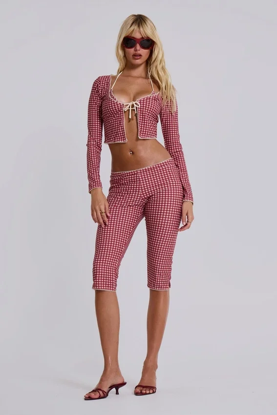 Freda Gingham Swim Oberteil