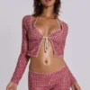Freda Gingham Swim Oberteil