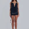 Galena Minikleid mit Perlenkordel