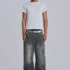 Gestreiftes „Mist“-T-Shirt