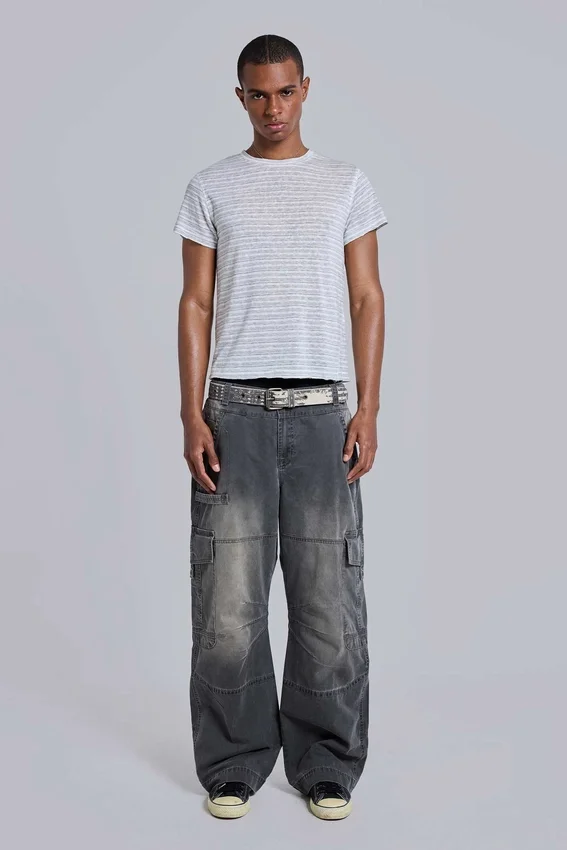 Gestreiftes „Mist“-T-Shirt
