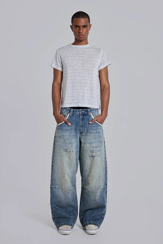 Gestreiftes „Mist“-T-Shirt