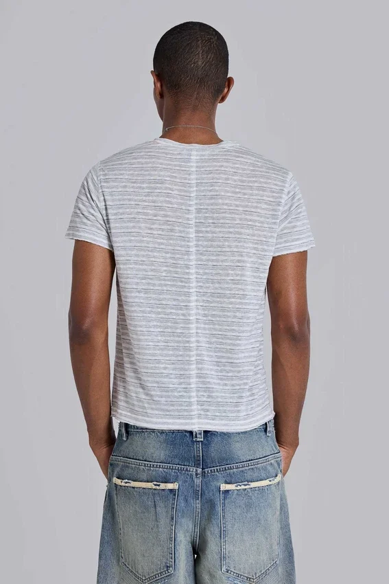 Gestreiftes „Mist“-T-Shirt