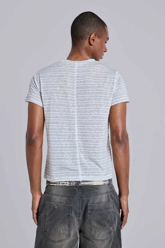 Gestreiftes „Mist“-T-Shirt
