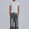 Gestreiftes „Mist“-T-Shirt