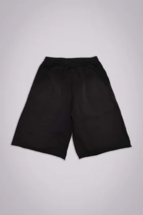 Gewaschene schwarze „Monster“ Jogger-Baggy-Shorts
