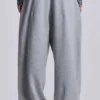 Grau melierte, baggy Monster Joggers mit Umschlag