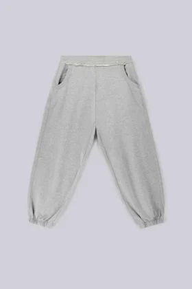 Grau melierte, baggy Monster Joggers mit Umschlag