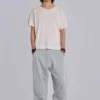 Grau melierte, baggy Monster Joggers mit Umschlag