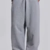 Grau melierte, baggy Monster Joggers mit Umschlag