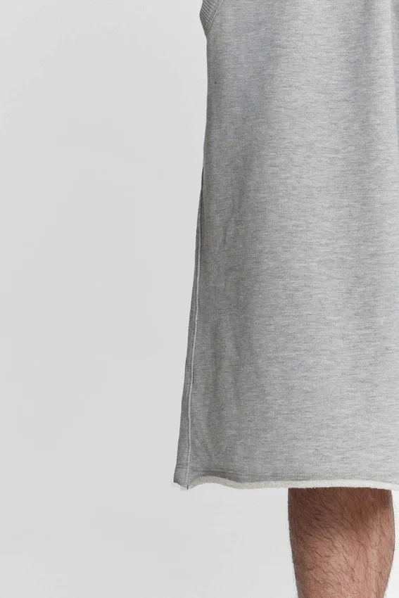 Grau melierte „Monster Joggers“ Baggy-Shorts