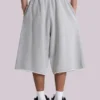 Grau melierte „Monster Joggers“ Baggy-Shorts