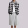 Grau melierte „Monster Joggers“ Baggy-Shorts