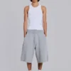 Grau melierte Waffel-Monster-Jogging-Shorts