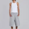 Grau melierte Waffel-Monster-Jogging-Shorts
