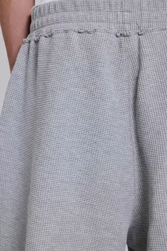 Grau melierte Waffel-Monster-Jogging-Shorts