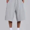 Grau melierte Waffel-Monster-Jogging-Shorts
