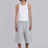 Grau melierte Waffel-Monster-Jogging-Shorts