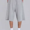 Grau melierte Waffel-Monster-Jogging-Shorts