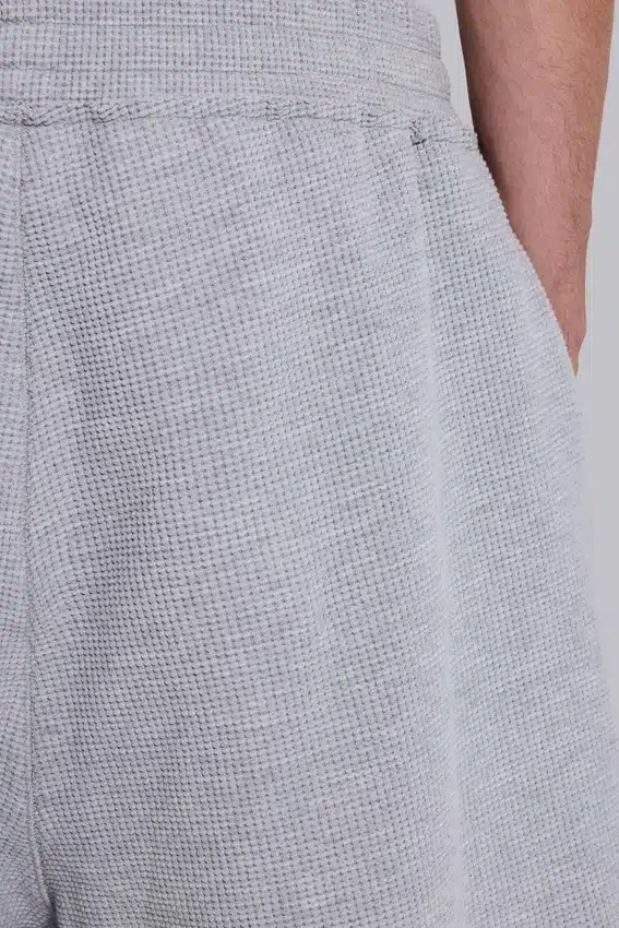 Grau melierte Waffel-Monster-Jogging-Shorts