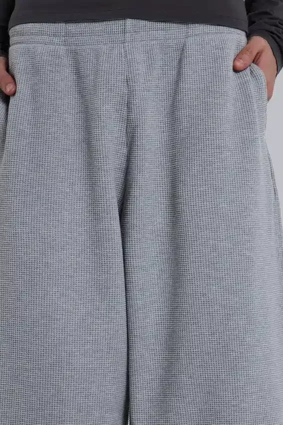 Grau melierte Waffle Monster Joggers