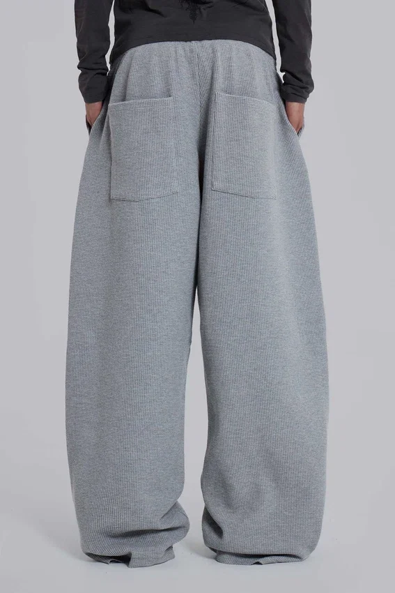 Grau melierte Waffle Monster Joggers