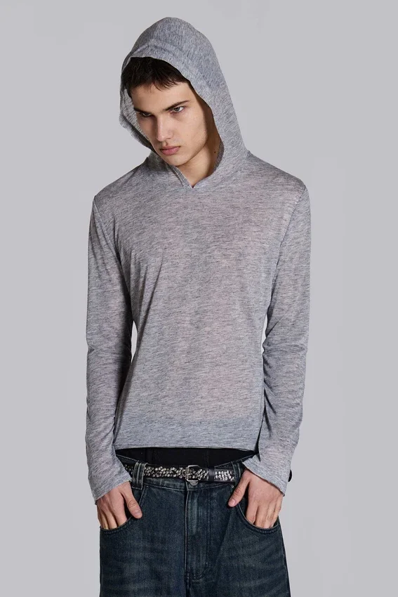 Grau melierter „Mist“-Hoodie