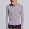Grau melierter „Mist“-Hoodie