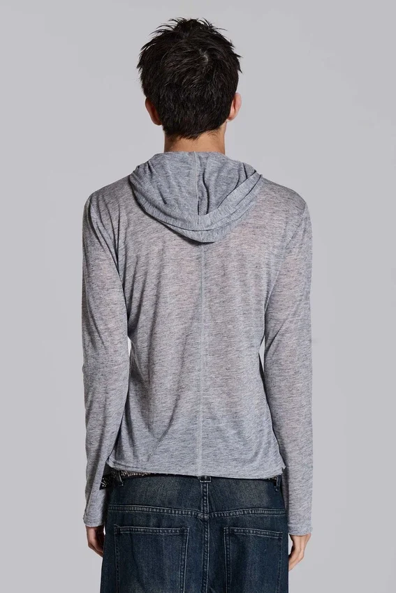 Grau melierter „Mist“-Hoodie
