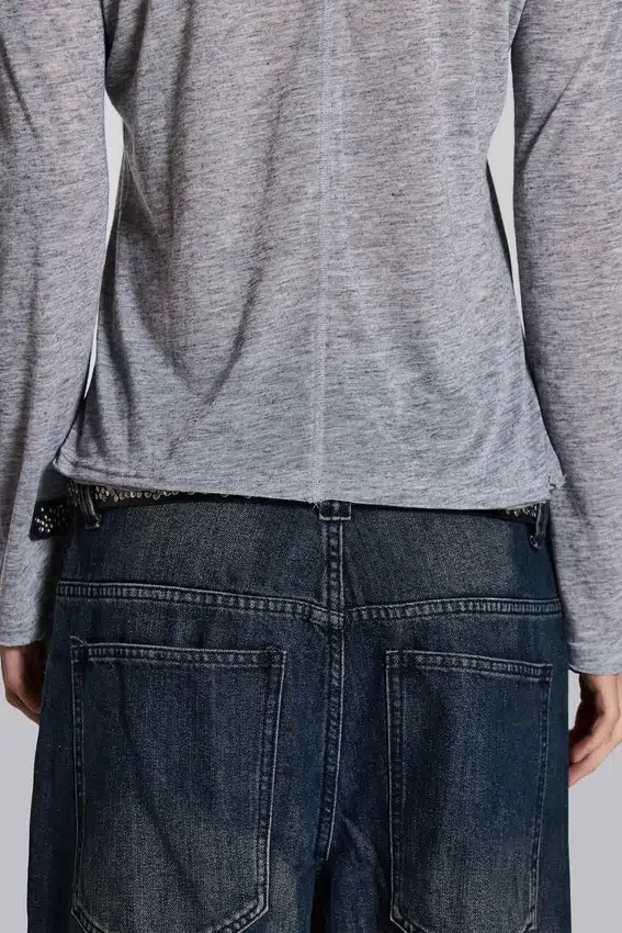 Grau melierter „Mist“-Hoodie