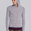 Grau melierter „Mist“-Hoodie