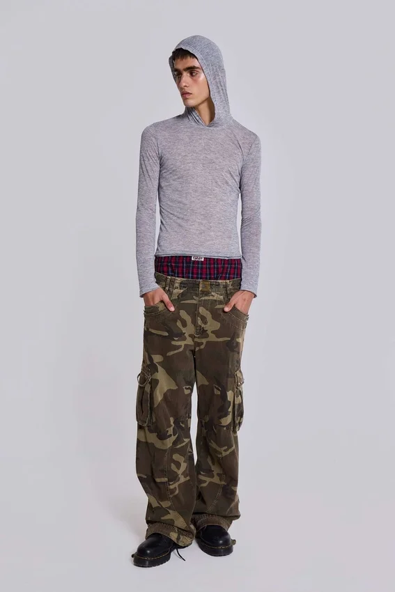 Grau melierter „Mist“-Hoodie