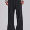 Graue Anzughose mit gestuftem Bootcut