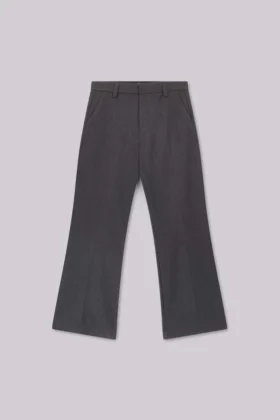 Graue Anzughose mit gestuftem Bootcut